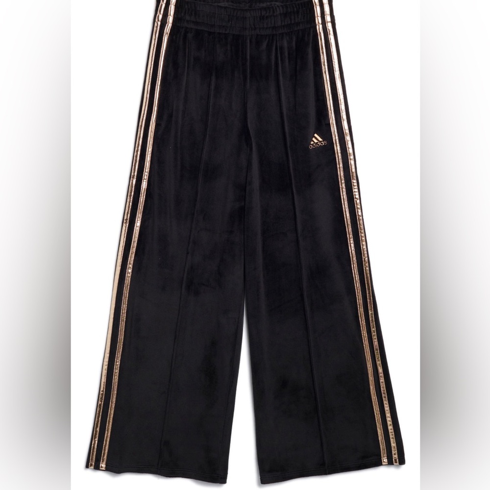 Adidas Black Pants with Gold Accents